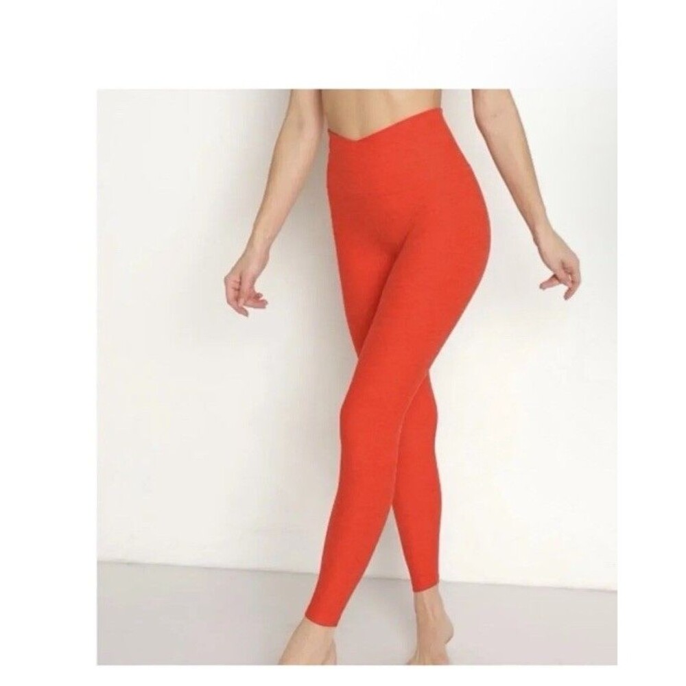 Beyond Yoga At Your Leisure High Waist Midi Leggings Orange Space Dye Medium